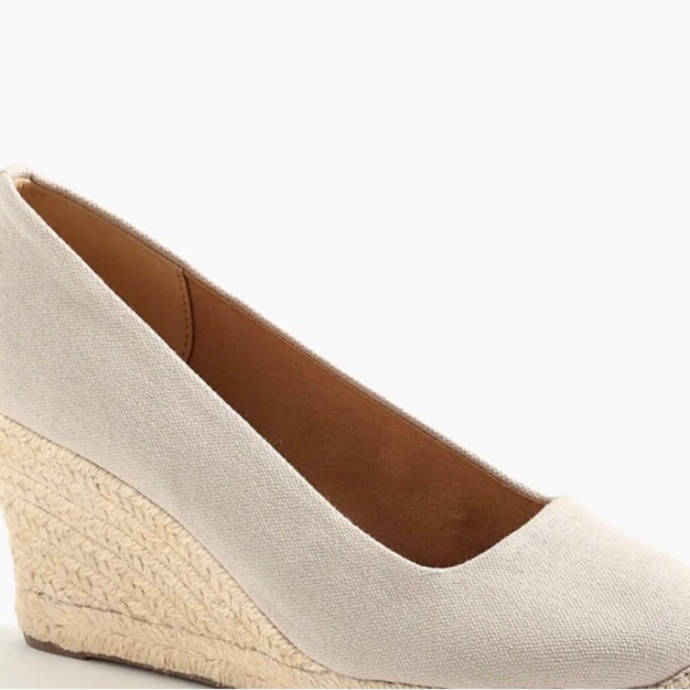 J. Crew Factory Beige Espadrille Wedge Shoes